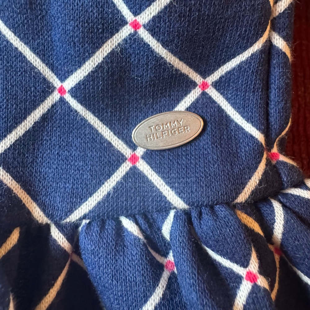 Vintage Tommy Hilfiger Navy Ruffle Cruise Dress Girl’s XL Women’s Small Medium - Picture 7 of 9